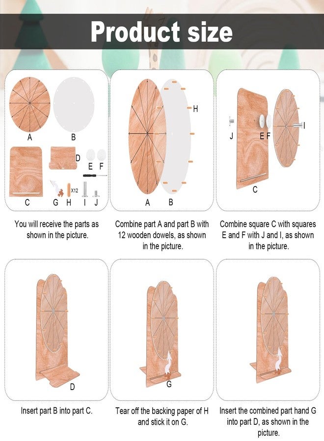 NQEUEPN 11.4 Inch Wedding Game Spinning Wheel, Wooden Prize Tabletop Spinner Erasable Raffle Spin The Wheel Game with Stand Roulette Wheel for Wedding Engagement Party School Family Games Baby Shower - Image 5